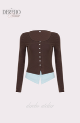 Mint Brown Layered T-shirt