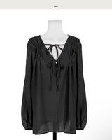 romantique deep v pleur shirring bl