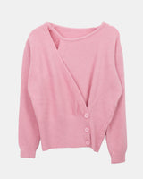 Kern Asymmetrical Wrap Sleeveless Long-Sleeve Knit