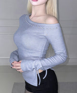 Stud Shirring Off Top (3colors)