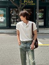 LMN スタンダードVネックヘンリーネック半袖Tシャツ (6 colors)