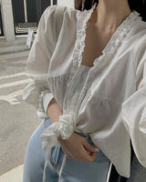 Pine frill blouse