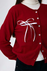 EIRIN WOOL CARDIGAN / RED