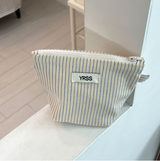 ブルーイエローストライプポーチ(POP-UP POUCH)