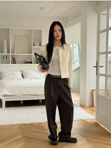 All day semi wide slacks(3color)