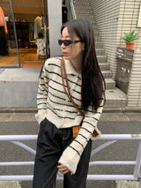 Clang wool striped cardigan