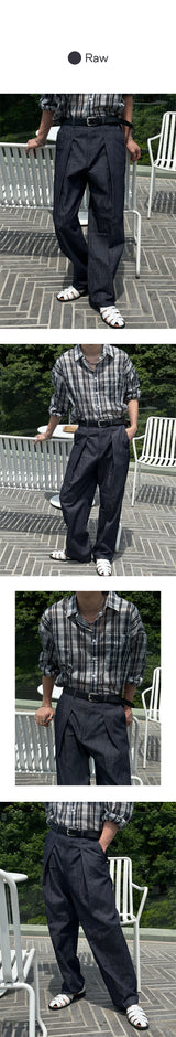 [S/S] リネンタックハーフバンディングパンツ