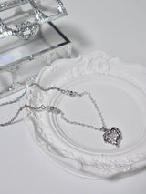 mood heart crystal necklace