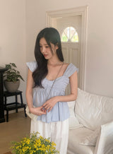 #RN リボンスリーブレスブラウス(2color)