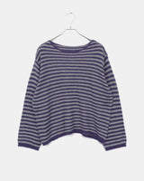 Zuri Stripe Pattern Round Neck Loose Fit Long Sleeve Knit