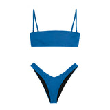 Luxe micro bandeau bikini set [royal blue]