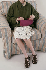 Dot frill skirt_ivory