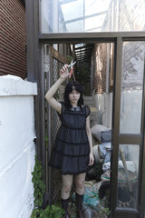 BABYDOLL DRESS IN BLACK CHECK
