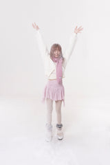 Mini ribbon muffler_pink