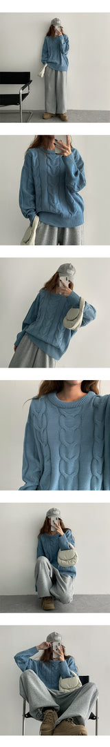 Maen Boxy Round Twisted Knitwear