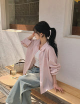 [MADE] Alo, stripe overfit shirt