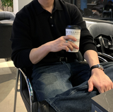 スライグハチボタンカラーネックニット