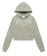 W STEM ZIP UP HOODIE KHAKI(CV2FSFM402A)
