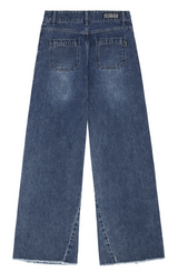 Fringe Washing Wide Denim Pants