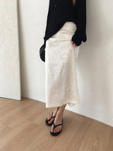 Floral jacquard satin maxi skirt 