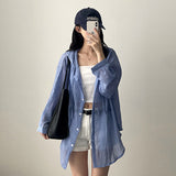 Mini Small Check Loose Fit Hooded Shirt