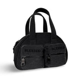 HALF MOON SHOULDER HAND BAG_SMALL-Canvas Washing black_black