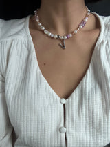 【MADE】Florist - Gummy Bear & Freshwater Pearl Letter Necklace (A-Z)