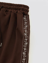 Embroidered Track Pants_Brown