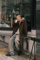 ウールカラーカラーロングコート