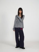 SILKY SCOOPNECK T (STRIPE GREY)