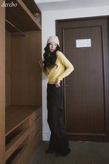 Daily wide shirring slacks