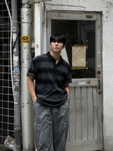 Peak stripe collar t-shirt