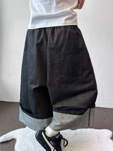 Rolling Overalls Balloon Wide Bermuda 2Color