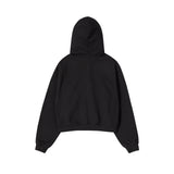 25FW WOMAN プリンセスフォントクロップフーディージップアップ ブラック