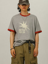 HE リンガー スター プリント 1/2 T