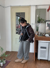 [unisex] ケニエフードカラーマッチングフリースジップアップジャンパー