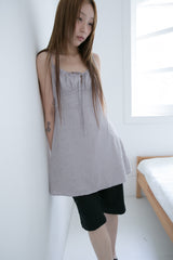flower glossy sleeveless mini ops
