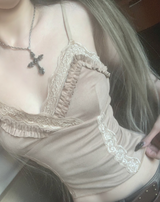 Cowgirl y2k vintage lace top