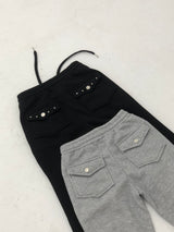 シルバースタッドブーツカットパンツ