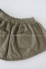Quilting Padding Flare Miniskirt