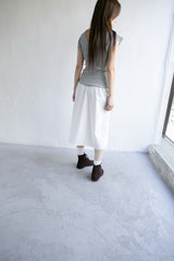 strap shirring cotton midi skirt(2colors)