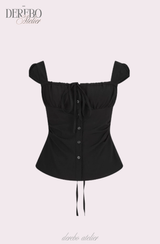 pink sweet bustier sleeveless blouse