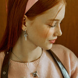 Waterdrop Pearl Logo Surgical Earrings