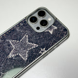 フェイドデニムスターダストスマホケース ブラウン (SV_MagSafeGlass)