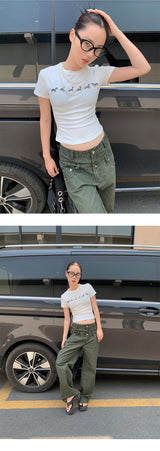 ダックスフントビーズ ラウンドショートスリーブ Tシャツ
