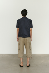Vintage Military Capri Cargo Pants (Washed Beige)
