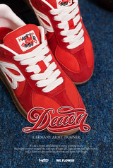 HBD/We Flower Joint Name Retro German Training Shoes - RED