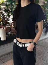 [BASIC ITEM] ベーシックセミクロップTシャツ(4color)
