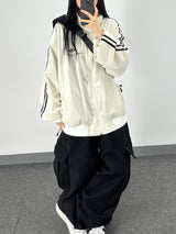 velvet track jersey zip-up