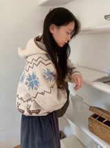 ピンキットノーディックフードニット